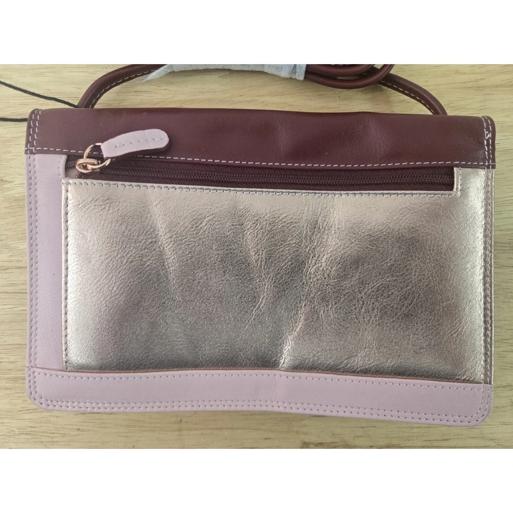 ili New York Leather Clutch‎ Crossbody Bag RFID